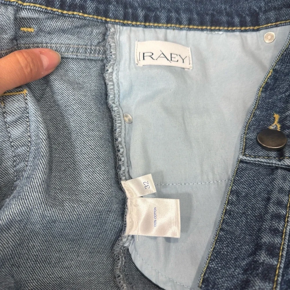 NWOT Raey Fold Raw Hem Denim‎ Shorts Size 32 Coastal Casual Minimalist Summer